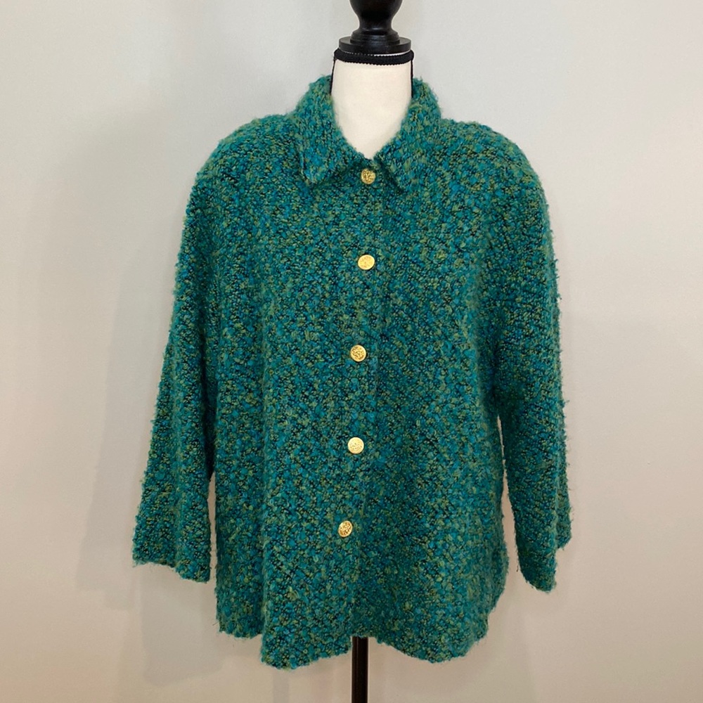 Chicos sweater cardigan button front collared sweater size 2 made in USA